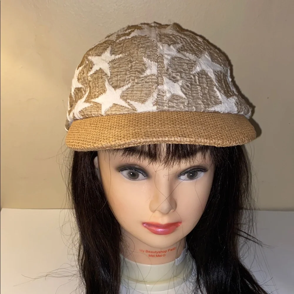 Women’s Collection 18 Beach & Sand Beige & White Stars with Paper Blend Cap OS